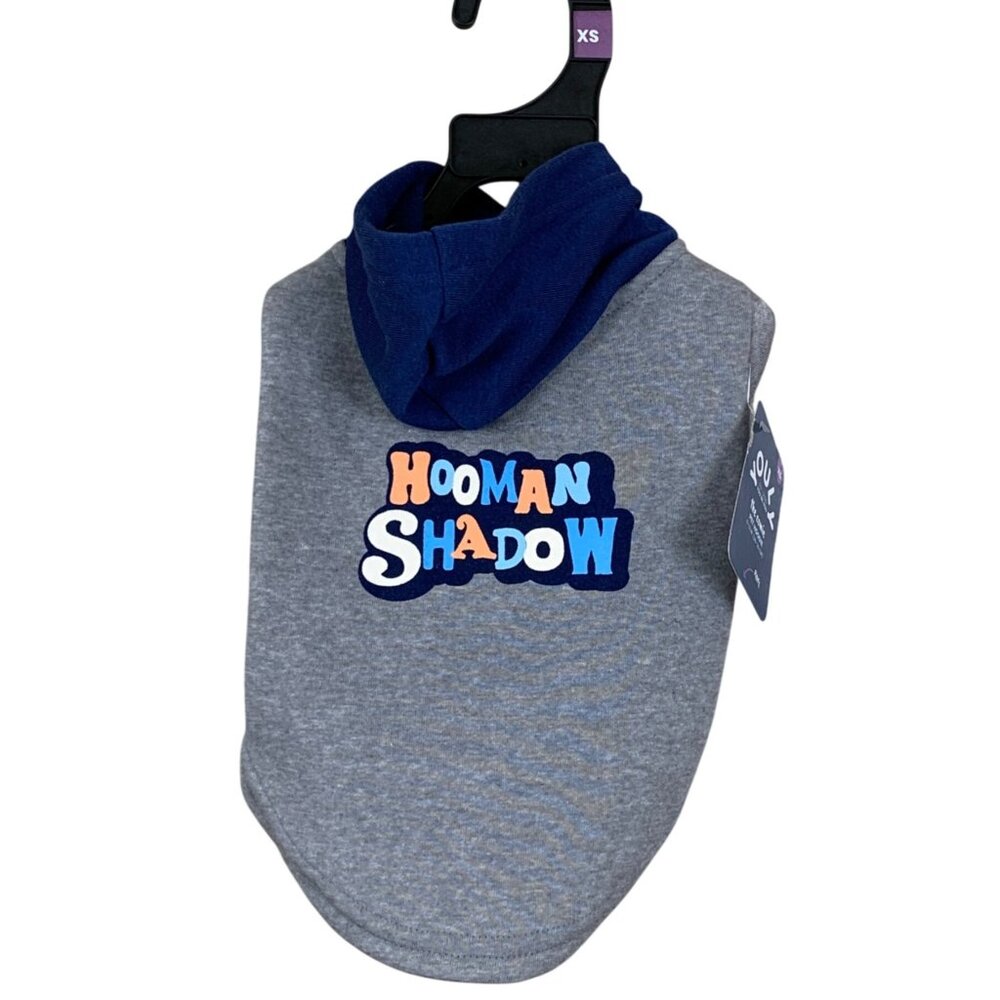 YoulY Pet Dog Hoodie XS Hooman Shadow Gray & Blue Cotton Blend 11-13 Inches‎